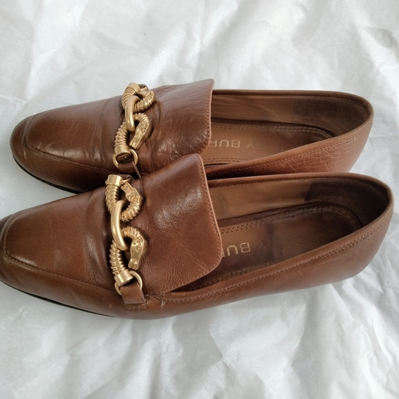 Tory Burch Brown Leather Loafers with Gold Accents - Picture 6 of 14